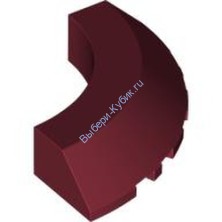 Деталь Лего Кубик Круглый Угол 5 х 5 С Наклоном Края 45 Без Штырьков Цвет Темно-Красный