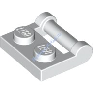 Деталь Лего Пластина 1 х 2 С Ручкой На Стороне - Закрытые Концы Цвет Белый