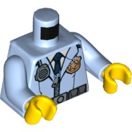 Деталь Лего Торс С Рисунком Цвет Ярко-Светло-Голубой