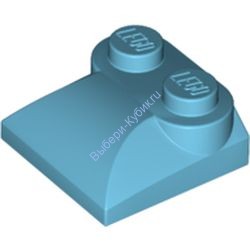 Деталь Лего Кубик Модифицированный 2 х 2 х 2/3 Два Штырька Закругленный Скос Цвет Умеренно-Лазурный