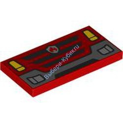 Деталь Лего Плитка х х 4 С Рисунком Цвет Красный