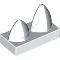 Деталь Лего Плитка Модифицированная 1 х 2 С 2 Вертикальными Зубами Цвет Белый