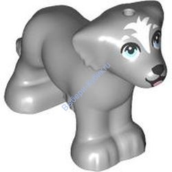 Деталь Лего Собака С Открытой Пастью Френдс Цвет Светло-Серый