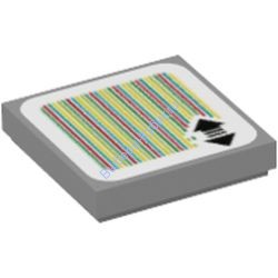 Деталь Лего Плитка 2 х 2 С Декором Цвет Светло-Серый