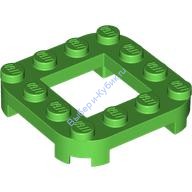 Деталь Лего Пластина 4 x 4 С Закругленными Углами И 4 Ножками И Вырезом 2 x 2 Цвет Зеленый