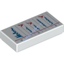 Деталь Лего Плитка 1 x 2 С Рисунком Цвет Белый