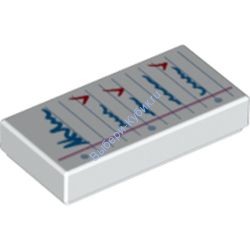 Деталь Лего Плитка 1 x 2 С Рисунком Цвет Белый