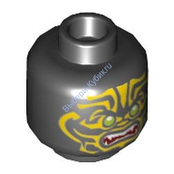 Деталь Лего Голова Минифигурки Мужская Цвет Черный