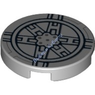 Деталь Лего Плитка Круглая 2 х 2 с Рисунком Задвижки Цвет Светло-Серый