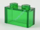Деталь Лего Кубик 1 х 2 Без Нижних Креплений Цвет Прозрачно-Зеленый