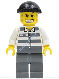 Минифигурка Лего Сити - заключенный тюрьмы 50380  cty0007