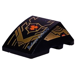 Деталь Лего Клин 4 х 3 Тройной Без Штырьков С Рисунком Цвет Черный