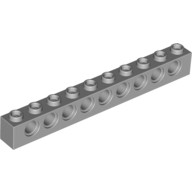 Деталь Лего Техник Кубик 1 х 10 С Отверстиями Цвет Светло-Серый