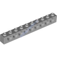 Деталь Лего Техник Кубик 1 х 10 С Отверстиями Цвет Светло-Серый