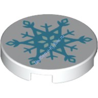 Деталь Лего Плитка Круглая 2 х 2 Снежинка Цвет Белый