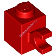 Деталь Лего Кубик Модифицированный 1 х 1 С Горизонтальной Защелкой Цвет Красный