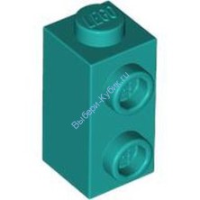 Деталь Лего Кубик Модифицированный 1 x 1 x 1 2/3 С Штырьками На Стороне Цвет Темно-Бирюзовый