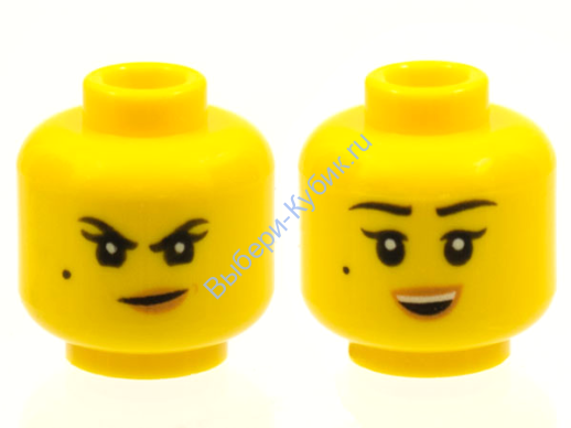Деталь Лего Голова Двухсторонняя Цвет Желтый