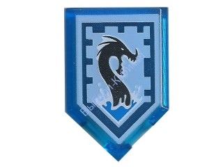 Деталь Лего Плитка Модифицированная 2 х 3 Пятиугольная С Рисунком Цвет Прозрачно-Синий