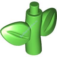 Деталь Лего Стебель Растения С 2 Листьями и Стержневыми Насадками Цвет Зеленый