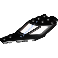 Деталь Лего Лобовое Стекло 8 х 3 х 1 1/3 Левая Половина С Двумя Панелями Отверстиями Под Пин И Прозрачным Стеклом Цвет Черный