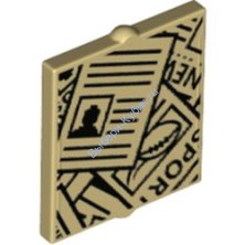 Деталь Лего Стекло Для Окна 1 X 2 X 2 С Рисунком Цвет Песочный