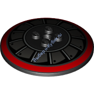 Деталь Лего Тарелка 6 х 6 Перевернутая - Закрытые Штырьки С Рисунком Цвет Черный