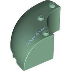 Деталь Лего Кубик Круглый Угол 6 х 6 х 2 Цвет Песочно-Зеленый