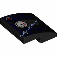 Деталь Лего Скос Закругленный 2 x 2 x 2/3 Без Штырьков С Рисунком Цвет Черный