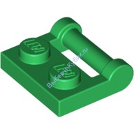 Деталь Лего Пластина 1 х 2 С Ручкой На Стороне - Закрытые Концы Цвет Зеленый