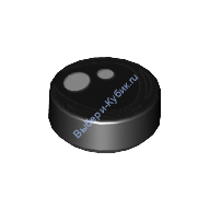 Деталь Лего Плитка Круглая 1 х 1 С Рисунком Цвет Черный