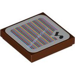 Деталь Лего Плитка 2 х 2 С Рисунком Цвет Коричневый