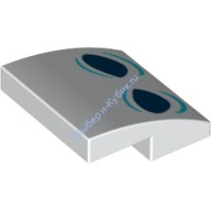 Деталь Лего Скос Закругленный 2 x 2 x 2/3 Без Штырьков С Рисунком Цвет Белый