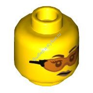 Деталь Лего Голова Минифигурки Двусторонняя Цвет: Желтый
