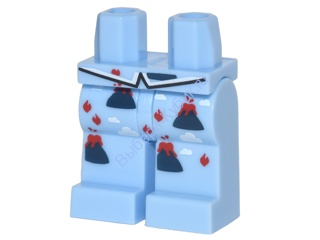 Деталь Лего Ноги С Рисунком Цвет Ярко-Светло-Голубой