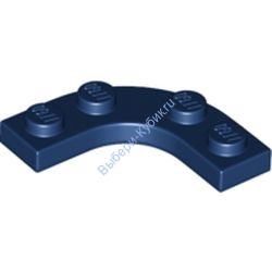 Деталь Лего Пластина Круглый Угол 3 x 3 С Вырезом 2 x 2 Цвет Темно-Синий