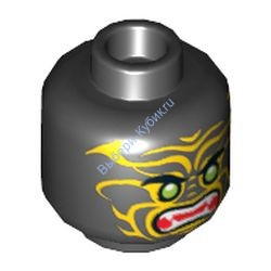 Деталь Лего Голова Минифигурки Мужская Цвет Черный