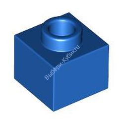 Деталь Лего Кубик Модифицированный 1 х 1 х 2/3 С Открытым Штырьком Цвет Синий