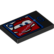 Деталь Лего Плитка 2 х 3 с Рисунком Цвет Черный