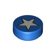 Плитка Круглая 1 х 1 со Звездой 6138208, Цвет: Синий