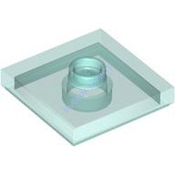 Деталь Лего Пластина 2 х 2 С Желобком И Одной Шляпкой В Центре Цвет Прозрачно-Голубой