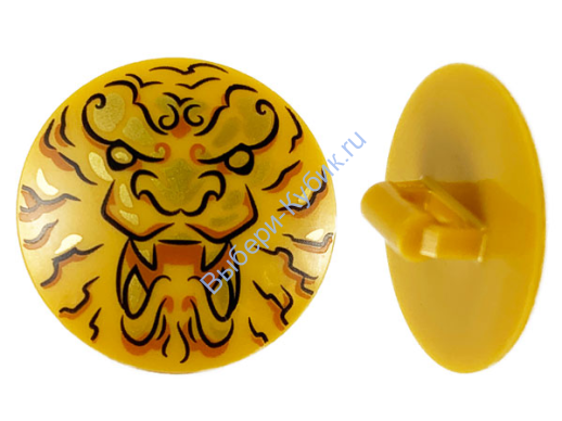 Деталь Лего Щит С Рисунком Цвет Перламутрово-Золотой