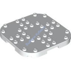 Деталь Лего Пластина 8 x 8 С Закругленными Углами И 4 Ножками Цвет Белый