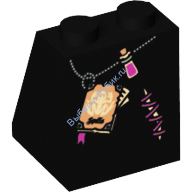 Деталь Лего Скос 65 2 х 2 х 2 С Рисунком Цвет Черный