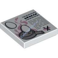 Деталь Лего Плитка 2 х 2 с Рецептом Цвет Белый