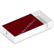 Деталь Лего Плитка 1 х 2 С Рисунком Цвет Прозрачный