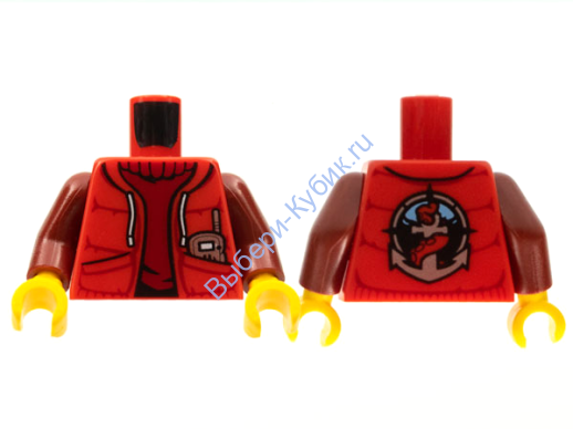 Деталь Лего Торс С Рисунком Цвет Красный