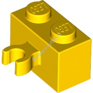 Деталь Лего Кубик Модифицированный 1 х 2 С Вертикальной Защелкой Цвет Желтый