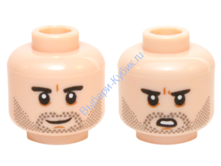 Деталь Лего Голова Двухсторонняя Цвет Светло-Телесный