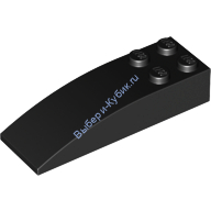 Деталь Лего Скос Закругленный 6 х 2 Цвет Черный